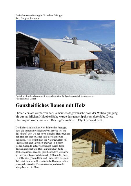 Ganzheitliches Bauen mit Holz - HolzBasis GmbH