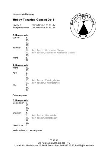 Hobby-Tanzklub Gossau 2013 - Gemeinde Gossau