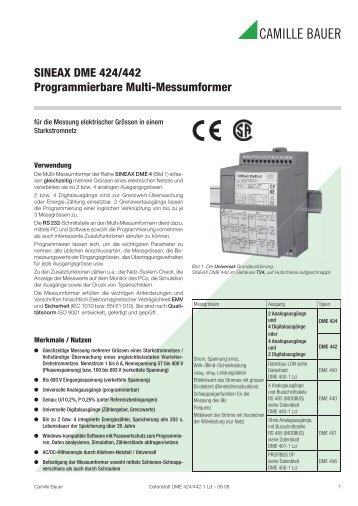 SINEAX DME 424/442 Programmierbare Multi ... - Gossen-Metrawatt