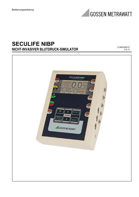 SECULIFE NIBP - Gossen-Metrawatt