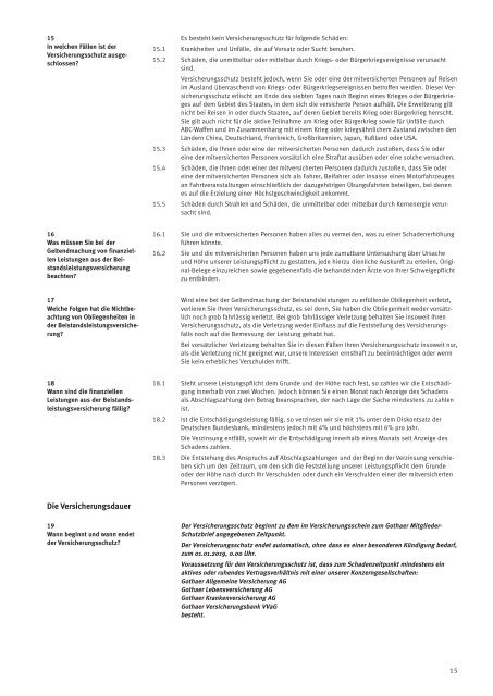 Versicherungsbedingungen zum Gothaer Mitglieder-Schutzbrief