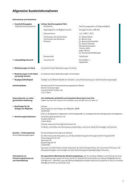 Versicherungsbedingungen zum Gothaer Mitglieder-Schutzbrief