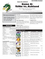 Game 6: Tiffin vs. Ashland - Tiffin University Athletics