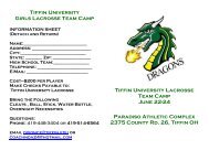 Tiffin University Girls Lacrosse Team Camp Tiffin University ...