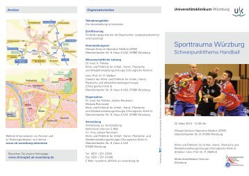 Sporttrauma Würzburg: 22.3.2013: Schwerpunkt Handball
