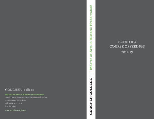 Course Catalogue 2012-13 - Goucher College