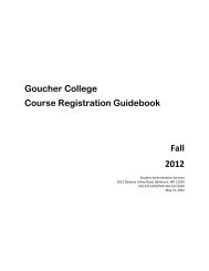 Fall 2012 - Goucher College