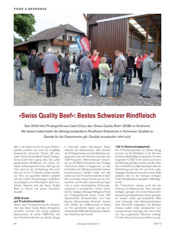 «Swiss Quality Beef»: Bestes Schweizer Rindfleisch