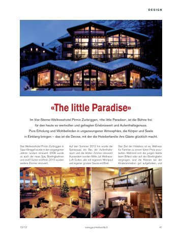 "The little Paradise" - das Wellnesshotel Pirmin Zurbriggen in Saas ...