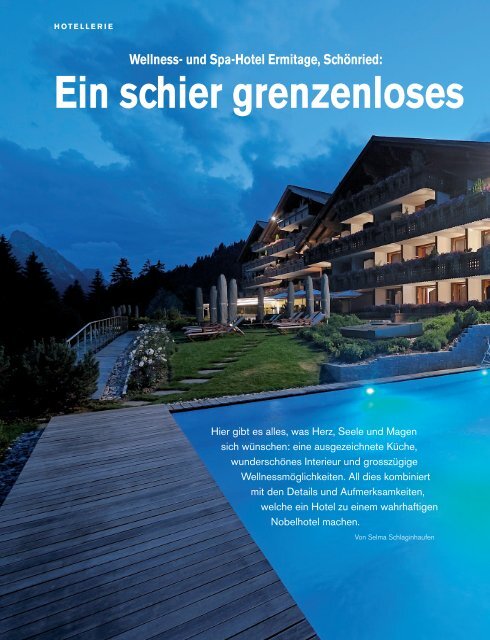 Das Wellness- und Spa-Hotel Ermitage in Schönried