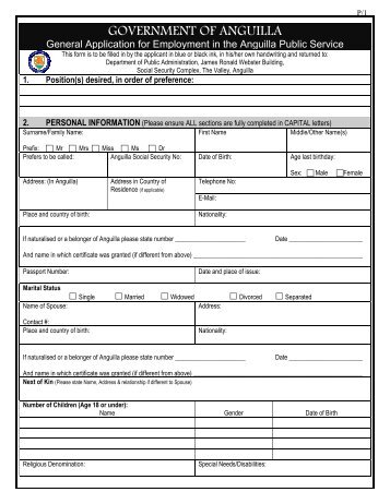 General Application Form - Government of Anguilla