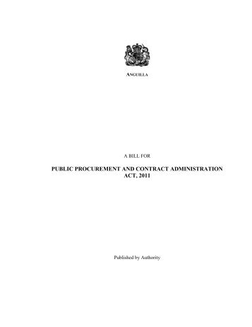 Public Procurement and Contract Administration Act, 2011