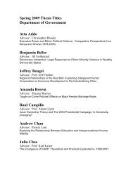 Spring 2008 Thesis Titles - Department of Government