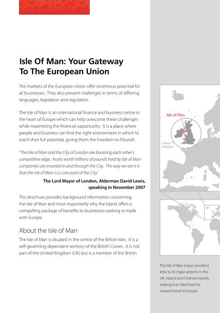 Isle of Man - Gateway to Europe - Isle of Man Government