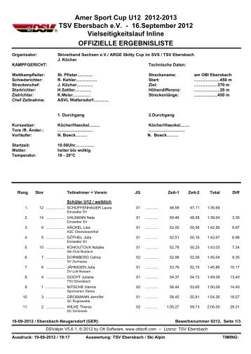 Amer Sport Cup U12 2012-2013 TSV ... - Skiverband Sachsen ev