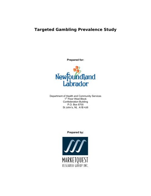 Newfoundland and Labrador Targeted Gambling Prevalence Study ...