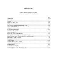 TABLE OF CONTENTS PART 5 - CRANES, HOISTING AND ...