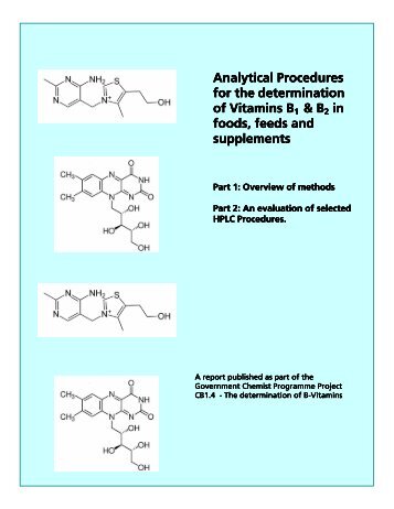 Analytical procedures for the determintion of vitamins B1