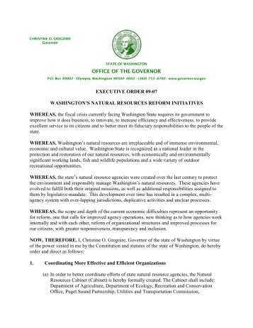 Executive Order - Governor - Access Washington
