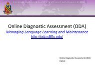 Online Diagnostic Assessment (ODA) Managing Language ... - ILR