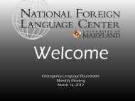 Recent Initiatives in Language Education at the National ... - ILR