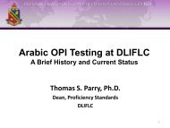 Arabic OPI Testing at DLIFLC - ILR