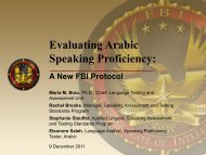 Evaluating Arabic Speaking Proficiency: A New FBI protocol - ILR