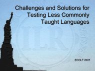 Challenges and Solutions for Testing Less Commonly Taught ... - ILR