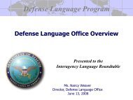 Nancy Weaver: Defense Language Office Overview - ILR