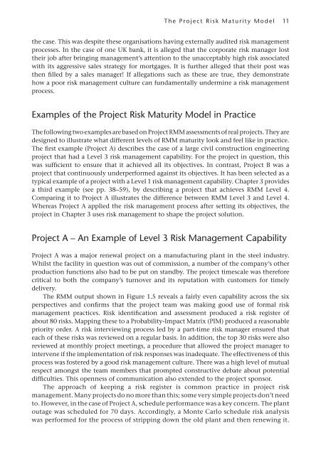 The Project Risk Maturity Model