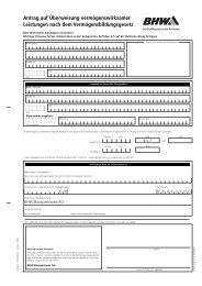 Antrag auf Überweisung vermögenswirksamer Leistungen nach - Bhw