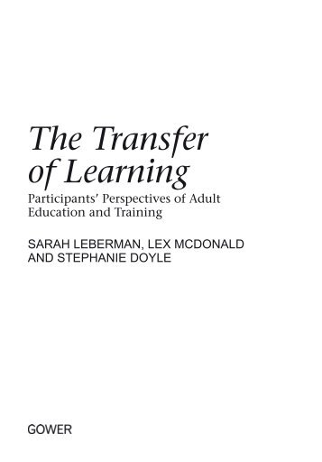 The Transfer of Learning - Ashgate