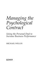 Managing the Psychological Contract - Ashgate