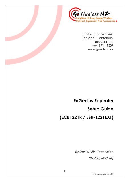 EnGenius Repeater Setup Guide - Go Wireless NZ Ltd