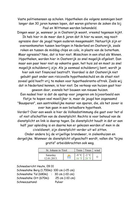 Dagboek januari 2013