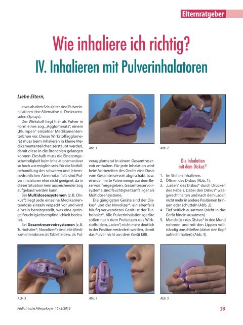 Wie inhaliere ich richtig? IV. Inhalieren mit Pulverinhalatoren