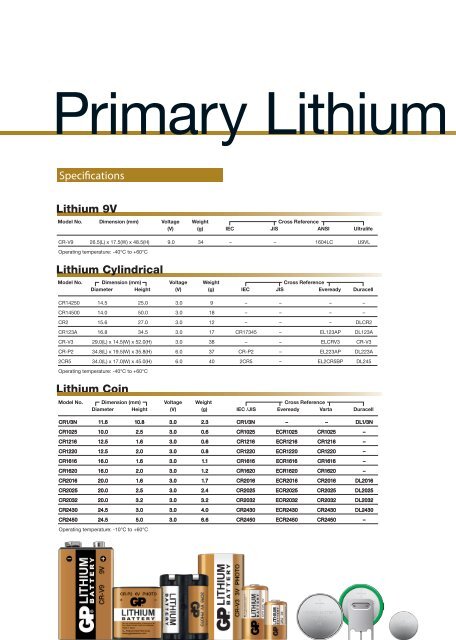 Primary Lithium Batteries - GP Batteries