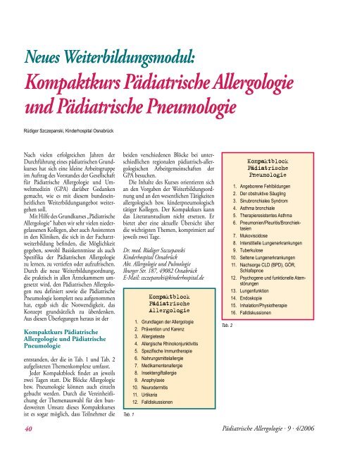 Gesellschaft für Pädiatrische Allergologie und Umweltmedizin