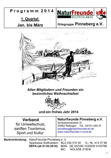 P r o g r a m m  2 0 1 4 Jan. bis März Naturfreunde Pinneberg e.V.