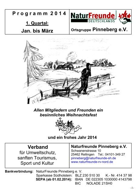 P r o g r a m m  2 0 1 4 Jan. bis März Naturfreunde Pinneberg e.V.