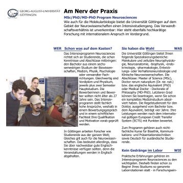 Am Nerv der Praxis - Neurosciences - Georg-August-Universität ...