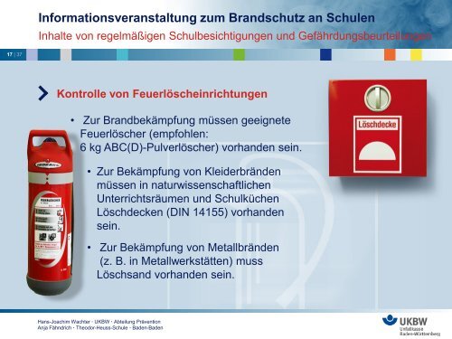 Informationsveranstaltung zum Brandschutz an Schulen Baulicher ...