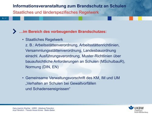 Informationsveranstaltung zum Brandschutz an Schulen Baulicher ...