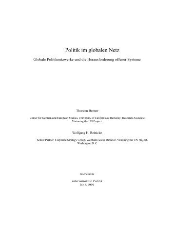 Politik im globalen Netz - Global Public Policy institute