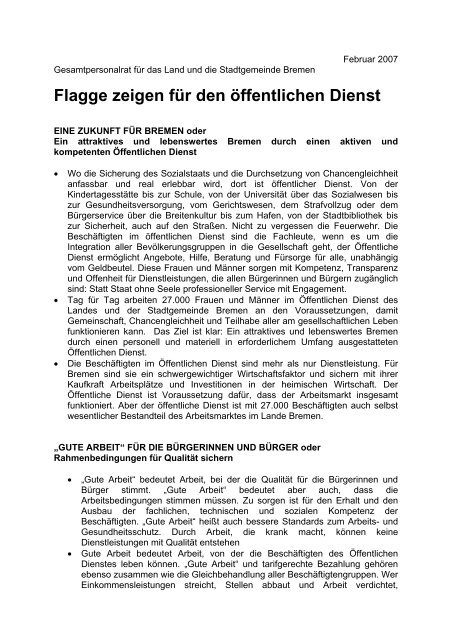 Flagge zeigen für den öffentlichen Dienst (pdf, 20.4 ... - GPR - Bremen
