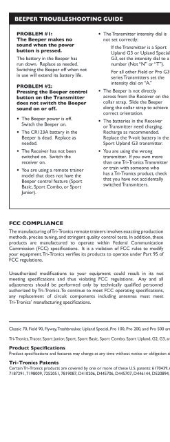 OWNERS MANUAL - Tri-Tronics