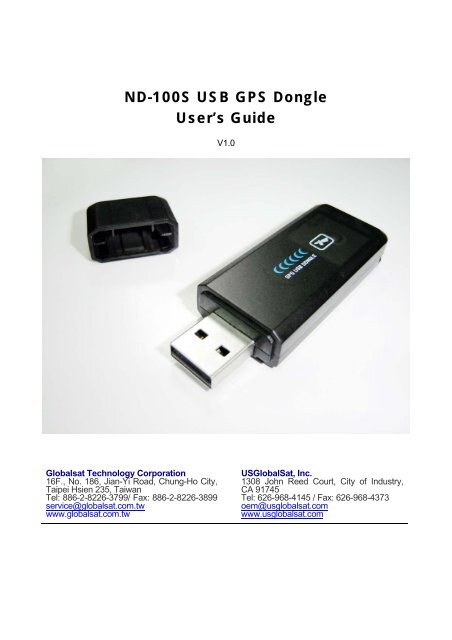 GLOBALSAT ND-100S USB GPS DONGLE DRIVERS WINDOWS 7 (2019) GLOBALSAT ND-100S USB GPS DONGLE WINDOWS XP DRIVER