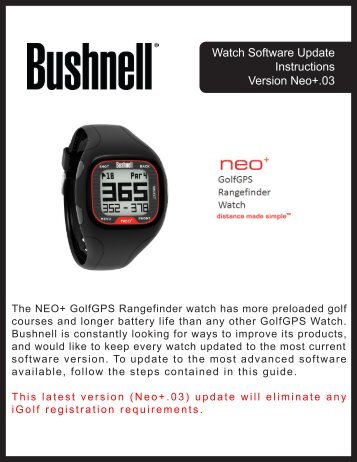 Watch Software Update Instructions Version Neo+.03 - GPS Central