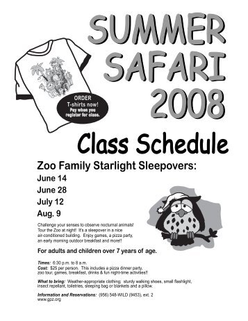 Class Schedule - Gladys Porter Zoo