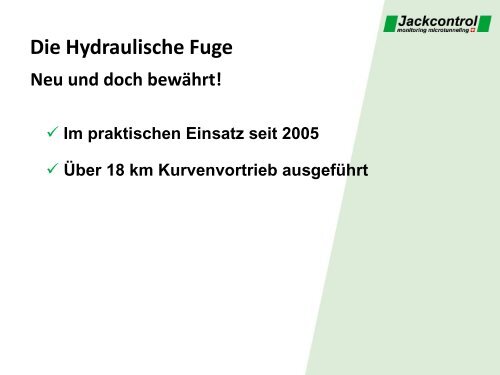 Die Hydraulische Fuge